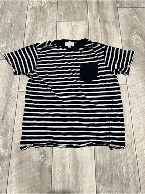 Paper Denim & Cloth Navy and White Striped Pocket Tee
